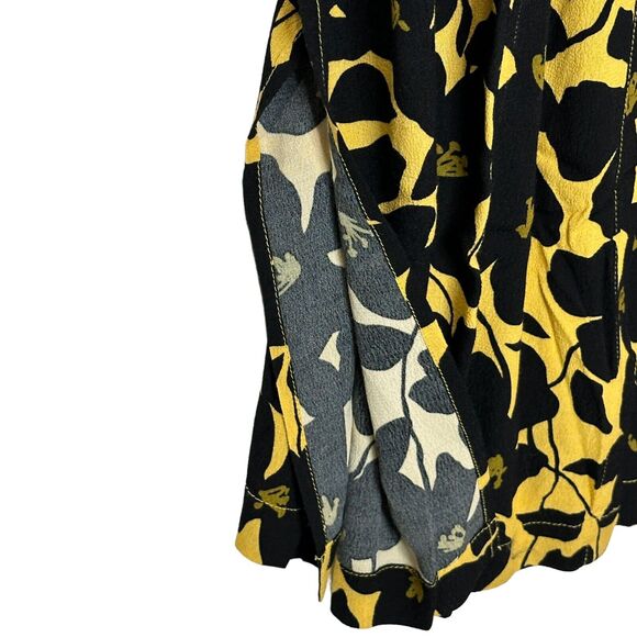 New L*Space Floral Button Front Mykonos Dress Yellow & Black Women Small NWT - Picture 7 of 10